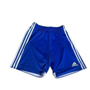 Adidas Men’s Small Royal Blue w White Stripes Soccer Athletic Shorts